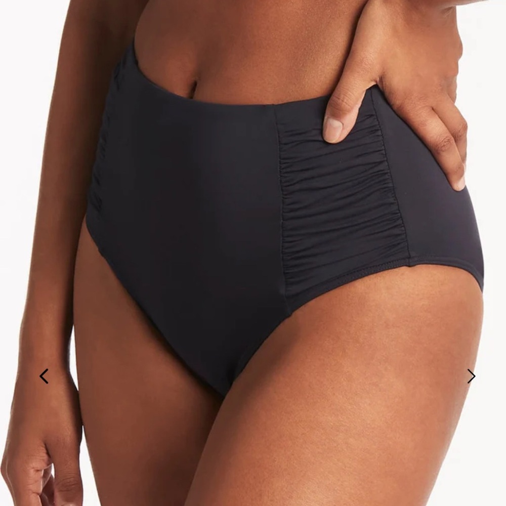 Sea Level Essentials Gathered Side High Waist Pant Size US 16 Bikini Bottom